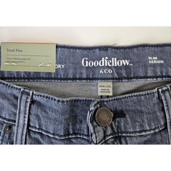 Goodfellow & Co Mens Slim Straight Fit Denim Blue Jeans W40 L32 Total Flex - Picture 6 of 9